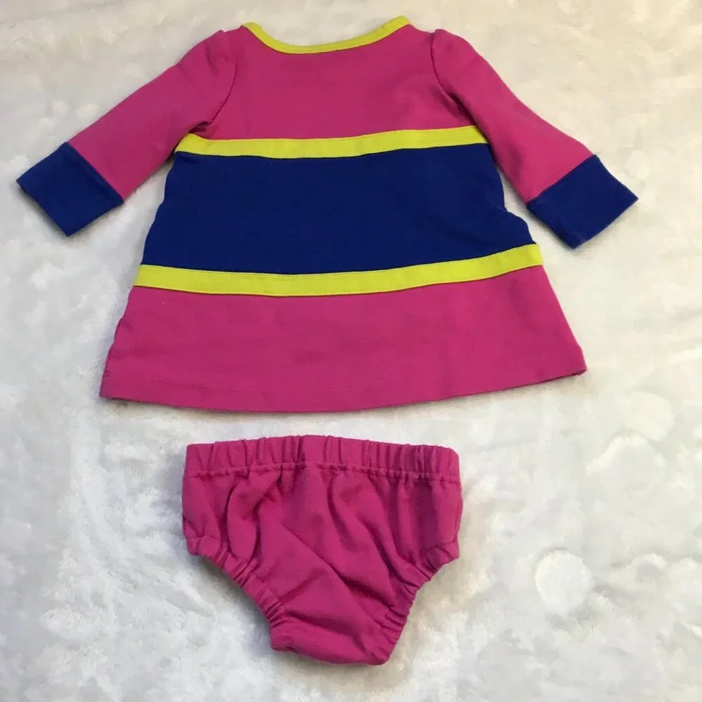 Hartstrings Snowflake Applique Dress and Bloomers Set Baby‎ Girl Size 6-9M Pink
